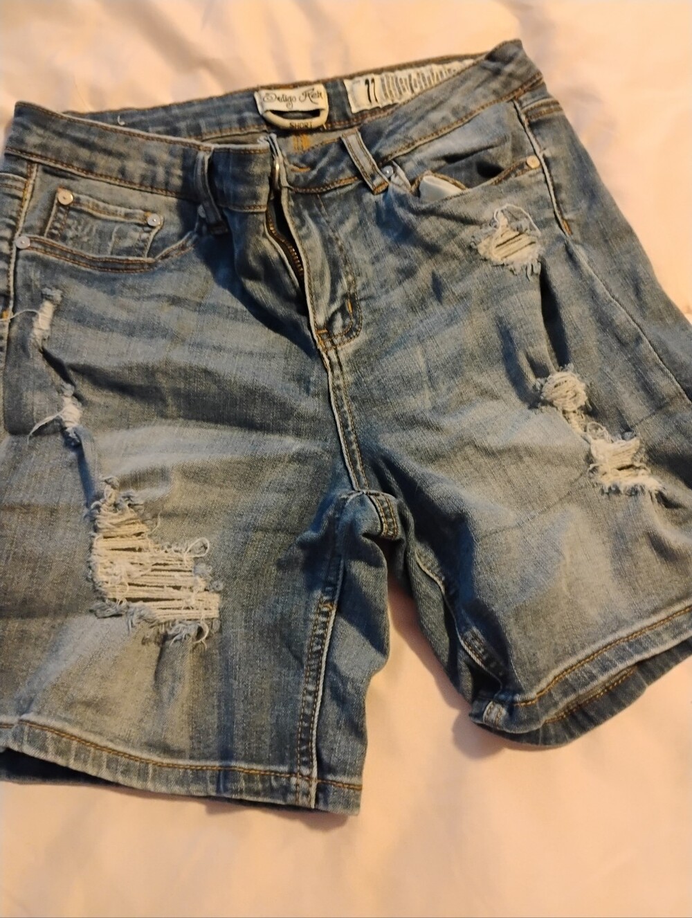 Woman Blue Jeans Short